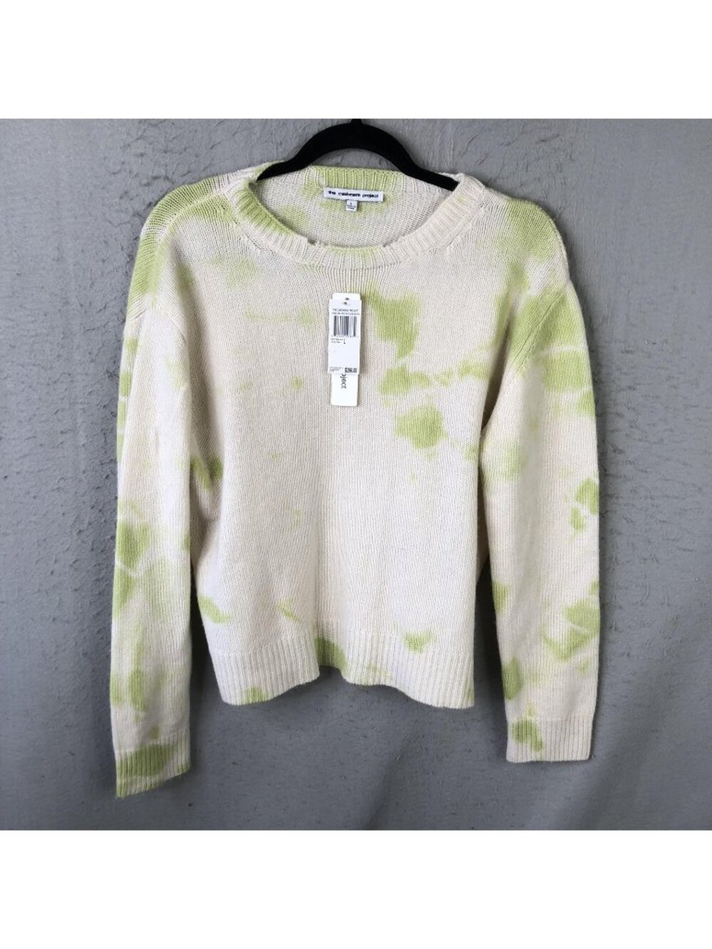 The Cashmere Project Sweater Womens L White 100% Cashmere Tie Dye Crew Neck